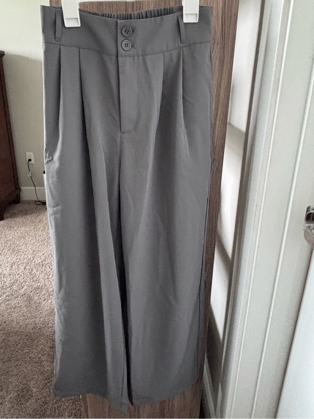 HALARA Petite Elastic-Waist Pants in Slate Gray